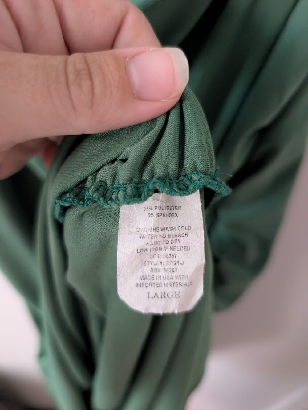 Forever Rose Stretchy Ruched Side Green Mini Dress Size Large - Picture 4 of 6